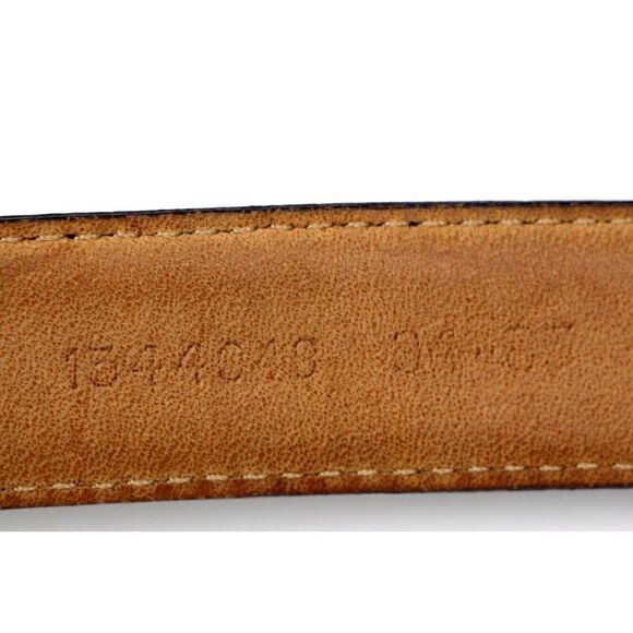 VTG BLACK GENUINE LEATHER 1"Wd STITCHED CASUAL DRESS MEN'S BELT Sz 34/85 (F22 - Picture 10 of 12